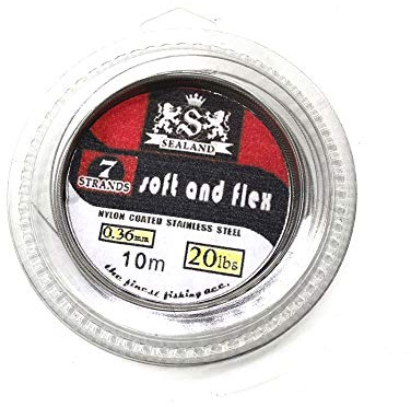 SENYUBBY 7 Strands Steel Leader Wire,Nylon Coated,Crimps Sleeves,5‑200LB Fishing Tackle