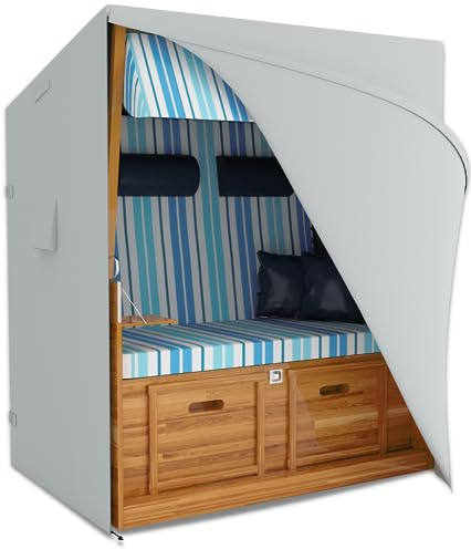 REVALA® Strandkorb Schutzhülle Winterfest | Abdeckung Strandkorb 2 sitzer | Strandkorbhülle 120 x 80 x 160 | UV-beständige Hülle Strandkorb wasserdicht aus 600D Oxford | Inklusive Aufbewahrungstasche