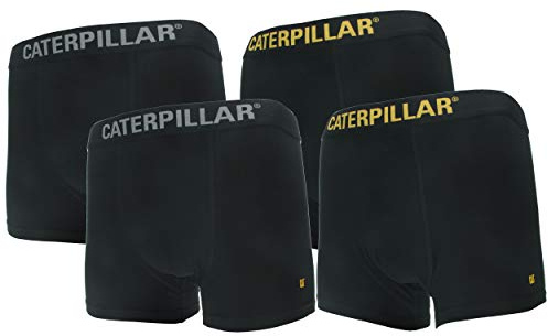 Caterpillar 4 Pack Men's Boxer Shorts Cotton (Black, L)