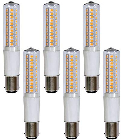 1 x /6 x Tubo LED T18 8 W = 65 W / 8,5 W = 80 W B15d transparente blanco cálido 3000 K 360 ° regulable / no regulable, Intensidad no regulable., 6 unidades, B15d