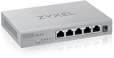 Zyxel 2,5G Multi-Gigabit Unmanaged Switch mit fünf Ports für Home Entertainment oder SOHO-Netzwerke [MG-105]