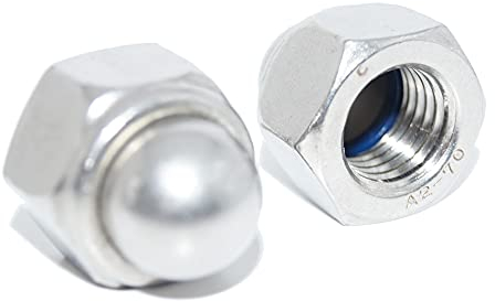 Hutmuttern M12 6 Stück Sechskant-Hutmuttern selbstsichernd DIN 986 A2 Edelstahl