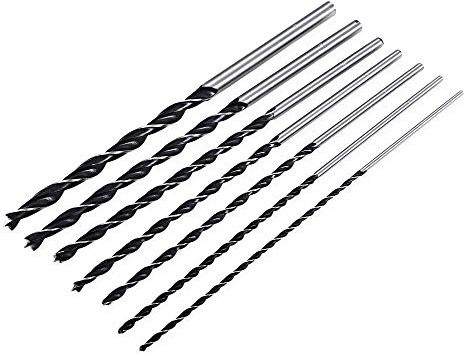 CHENSDB 7pc X Lange Holzbohrer Set 4mm 5mm 6mm 7mm 8mm 10mm 12mm x 300mm Brad Punkt