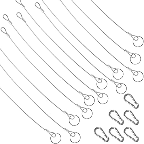 Towviy 12 Stück Drahtseil Wire Ropes 2mm Edelstahlseil Spannseil Stahlseil mit Haken und Öse Seilspanngarnitur Bilder Aufhängen Seil Steel Cable zum Aufhängen von Lampen