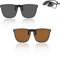 Half Forest 2 Stück Sonnenbrille Für Brillenträger Sonnenbrille Zum Aufstecken Unisex, Clip-Design, Intelligenter Farbwechsel, Uv400-Schutz, Für Den Innen- Und Außenbereich Geeignet(Schwarz, Braun)