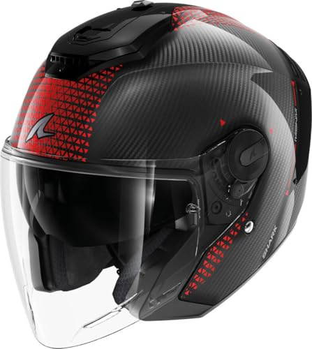 SHARK, Jet-Motorradhelm RS JET CARBON IKONIK Red Chrome DRU, L