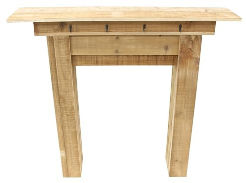 FRANK FLECHTWAREN Kaminkonsole Rustikal, Holz, recycelt, Metall, jedes Teil EIN Unikat, da Naturprodukt Maße: 100 x 22 x 89 cm, praktische Aufhängemöglichkeiten, Rustikale Design