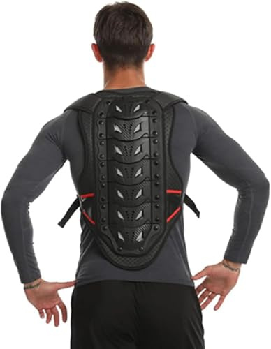 SUWFEZUF Équipement de Protection de Moto, Protection Dorsale de Moto, Armure de Protection Dorsale de Moto, Protection de Colonne vertébrale de Ski Alpin pour Le Cyclisme,L,Black