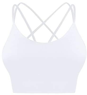 Generisch Amazon Warehouse Deal Fahrrad, Klassische BHS, Damen Sport BH Gepolstert Crossback Yoga Sports Bra Spaghettiträger Rücken Verkreuzt Gerippt Bustier Komfort Nahtlose BH, Deals of The Day
