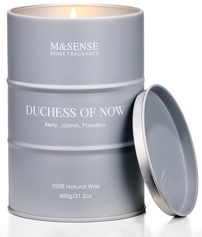 M&SENSE Bergamotte Jasmin Duftkerzen im Glas Sojakerzen für Zuhause 600g 130 Stunden Brenndauer Einzigartige Kerzengeschenke Gemütliche Raumdekoration für Weihnachtenkerze