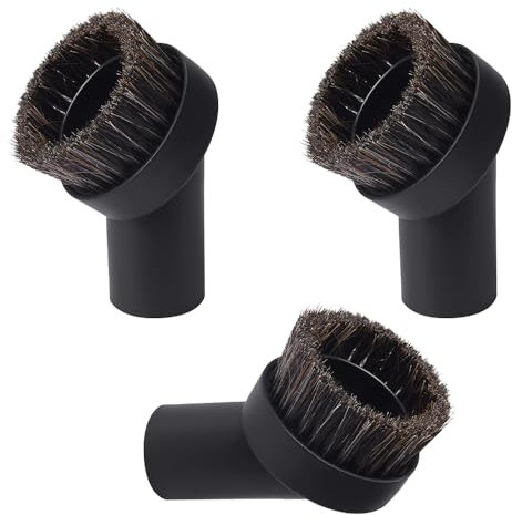 PMTFUMY 3-Piece Henry Brush Head Set – Round Horse Hair Dusting Brushes for Henry Hoover Attachments – 32mm Universal Replacement Tool