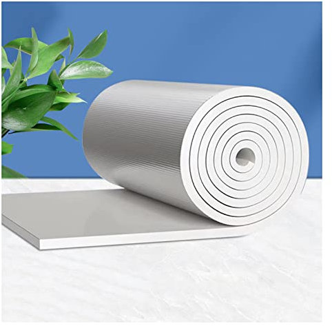 Rouleau de coton autocollant en feuille d'aluminium pour isolation phonique pour murs, toits, loft, sol de grenier, isolation de toit réfléchissante pour camping-car, 25 mm d'épaisseur, 1 x 8 m (8 m²)