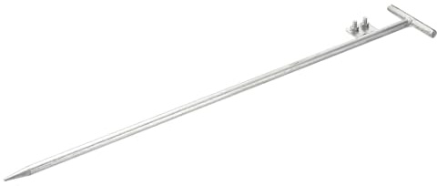 sourcing map Ground Rod Hot Galvanized Grounding Pin 2.6ft T-Shape Welding Plate Double Hole Grounding Stake for Antenna Satellite Electric Fence