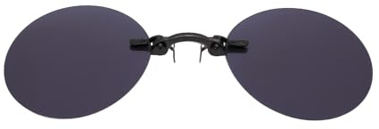Retro Round Clip-On Nose Sunglasses, Rimless Metal Alloy Fashion Glasses, Clip On Sunglasses Over for Outdoor Sports, UV 400 Protection, and Stylish Daily Wear, Scratch-Resistant Lensesasts (BLACK)