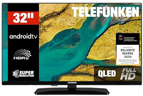TELEFUNKEN QLED TV 32 pulgadas Smart TV Android TV Full HD, HDR TV con sintonizador triple integrado, QLED TV D32Q751X2CW (2026)