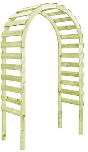 Runheo Pérgola de jardín de madera de pino impregnada 130 × 60 × 230 cm con diseño de arco, soporte estable para rosas, clemátides, vino, hiedra como pasaje o decoración de terraza