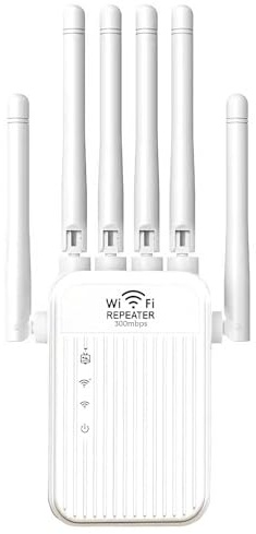 Repeteur WiFi Puissant sans Fil 1200mbps Amplificateur de Signal WiFi Bi-Bande,2 Ports LAN,6 Antennes,Répéteur à Distance Puissant pour la Maison et Le Bureau