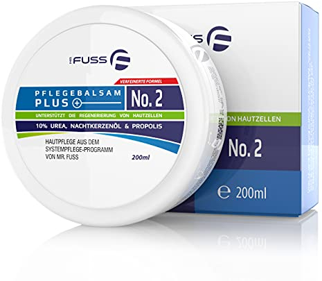 Mr. Fuss Hornhaut Creme Pflegebalsam Plus No. 2 Antihornhaut Fusspflege Creme mit 10% Urea Hautpflege Pflege sehr trockene Haut - 200ml