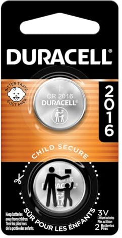 Duracell 2016 3V Lithium Coin Batteries 2 Count (Pack of 1), CR2016 3 Volt Battery for Key Fob, Car Remote