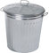 VERDELOOK | Bidone per Rifiuti con Coperchio, Diametro 42 cm, Altezza 49 cm, in Zinco, Capienza 62 Litri, Cestino, Pattumiera per Immondizia, per Spazzatura, Bidone con Maniglie