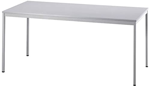 bümö Tisch, Multifunktionstisch 160 x 80 cm in grau - Besprechungstisch, Konferenztisch, Meetingtisch, Mehrzwecktisch, Pausentisch, Besprechungsraum, Meetingraum, Pausenraum