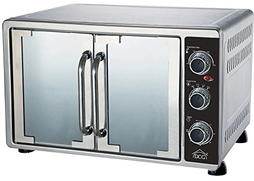 DCG MBS58 - Forno elettrico ventilato, doppia porta, capacità 58 litri, in acciaio inossidabile color argento, termostato regolabile, temperatura max 230°C, timer 60 minuti.