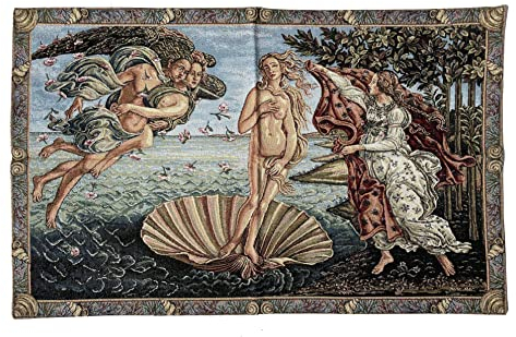 Lnxp Tapiz de pared Gobelin Sandro Botticelli La Nascita di Venere el nacimiento de Venus Mural Decoración de Pared Retro Réplicas