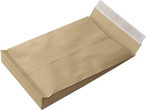 200 St. B4 Faltenversandtaschen braun Stehboden und 50 mm Falte 150 gr. Kuvert 250x353x50 mm Haftklebend Briefumschläge HK Briefhüllen
