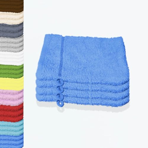 Style Heim 4 Stück Waschlappen Waschhandschuh Frottier aus Baumwolle ca. 15x21 cm 480 g/m² Türkis