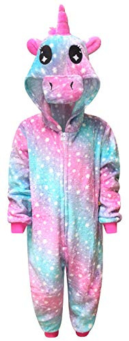 Niños Unicornio Onesie Pijamas cómodos para niñas Traje de Dormir Suave Regalos para niños Disfraz de Mono Animal