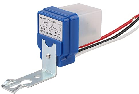 JIQI Twilight Switch Twilight Sensor 12 V AC/DC 10 A Automatic Light Switch Road Light Switch with Photocell Light Sensor Twilight Switch Photo Switch Light Control Switch for Outdoor Use