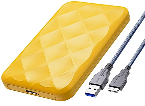 GiGimundo Festplattengehäuse 2,5 Zoll 5Gbps mit USB 3.0 Kabel Werkzeugloses Externes HDD Gehäuse für 2,5 Zoll SATA SSD und HDD in Höhe 9.5mm 7mm,UASP Trim unterstützt, Plug-and-Play