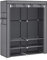 SONGMICS Stoffschrank, Kleiderschrank, 45 x 127 x 176 cm, 2 Hängefächer, mit Ablagen, 4 Seitentaschen, viel Platz, für Schlafzimmer, Wohnzimmer, grau RYG008G02