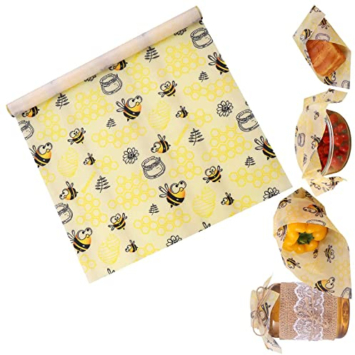 33 x 100 cm, salviette di cera d'api riutilizzabili, ecologiche, per formaggi e panini, imballaggi per alimenti, carta cerata biodegradabile, pellicola trasparente alternativa