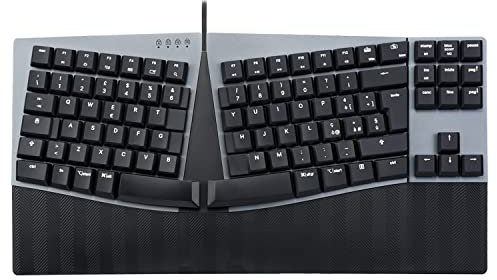 Perixx PERIBOARD-335BL Teclado mecánico compacto y ergonómico con hilo- Tenkeyless - Teclas Clicky azul de perfil bajo - Compatible con Windows y Mac OS X - QWERTY Español