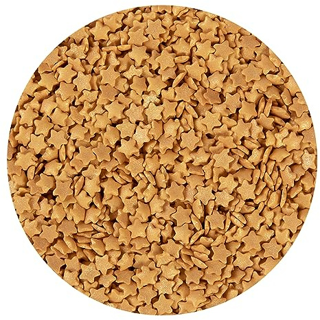 BrandNewCake® Confettis Comestibles Étoiles Dorées Ø 7mm 60g - Décoration de Gâteau - Sprinkles - Paillettes pour Gâteaux