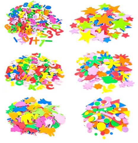 QHFlashbuy Schaumstoff Aufkleber,730 Stück Buchstaben Aufkleber Moosgummi Buchstaben Selbstklebend,Basteln Aufkleber für Scrapbooking Zubehör