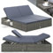 Casaria® Chaise Longue XL Gris Anthracite extrémités réglables Bain de Soleil 2 Places polyrotin Chaise d'extérieur transat