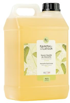 Rampal Latour - Flüssigseife aus Marseille mit Olivenöl – Duft Eisenkraut – Reiniger und Weichspüler – Hände und Körper – Nachfüllpackung 3 l