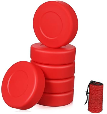 Yardwe 6stücke Pack Straßenhockeypucks Aus PVC Outdoor-hockeybälle Für Rollhockey Eishockeypucks Mit Netztasche Bodenhockeybälle Für Training Und Spiele