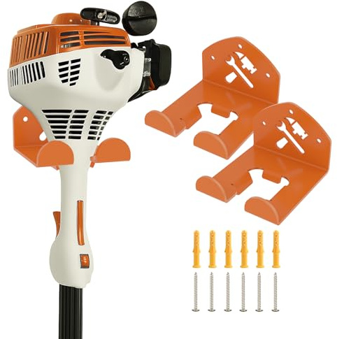 Flexi Rods Ordnungssystem für Garage, Aufbewahrung, Trimmer-Gestell, Träger für Elektrowerkzeug für Rasentrimmer, Heckenschere,Hochleistungs-Unkrautvernichter, Haken, Ordnungssystem für Gartengeräte