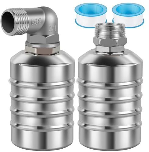 Fegtrtyoa Válvula de Flotador de 2 Piezas, Válvula de Flotador de Control de de Agua de 1/2 Pulg. A 3/4 Pulg. y 1 Pulg., Válvula de Agua Totalmente Automática Acero Inoxidable