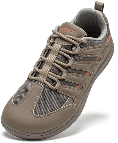 HOBIBEAR Wide Barefoot Shoes Men Women Walking Trail Running Sneakers | Zero Drop Sole | Lightweight Comfortable Brown