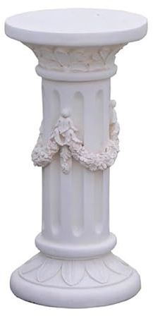 XLIHAWY Support pour Plantes sur Pied, Colonne, Oxyde Magnésium Piédestal Gréco-Romain, Finition Pierre Antique Socle Colonne pour Intérieur Extérieur Jardin Cour(C)