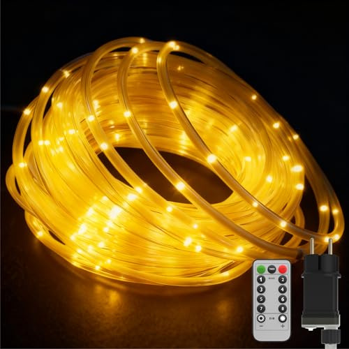 Suusolny 30m 300LEDs Lichterschlauch Dimmbar LED Lichterkette mit 8 Modi & Timer Schlauch Außen IP44 Wasserdicht Weihnachten Dekolicht LED Beleuchtung für Party Feier Weihnachtsbeleuchtung Warmweiß
