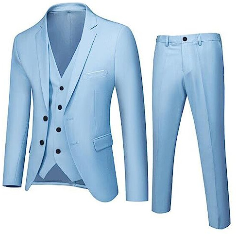 Costume Homme 3 Pièces Mariage Slim Fit Smoking Un Bouton Formel Business Couleur Unie Men Suits pour Blazer Veste et Pantalon Gilet