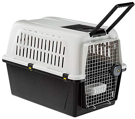 Ferplast Trasportino per Cani di Taglia Media Atlas 50, Box per Trasporto Cani, Porta in Acciaio plasticato, Sistema di Chiusura di Sicurezza, Griglie per l'aerazione, 55,5 x 81 x h 60 cm.