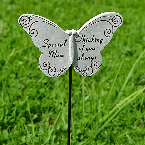 Angraves Thinking of Special Mum Butterfly Memorial Tribute Stick Graveside Plaque