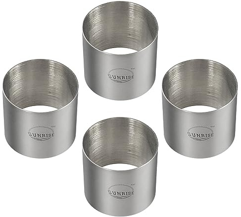 (Pack of 4)Sunrise Kitchen Supply Plating Forms Stainless Steel Ring Mold Sets 3 X 2.75 (3 x 2.75)