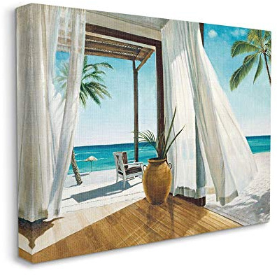Stupell Industries Beach Resort Sea Ocean Landscape Painting, Designed by Jacob Reed Wall Art, 24 x 1.5 x 30, Canvas